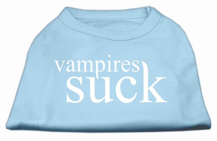 Vampires Suck Screen Print Shirt Baby Blue XS